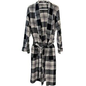 Vintage Christian Dior Robe de Chambre Plaid Belted Housecoat Robe S